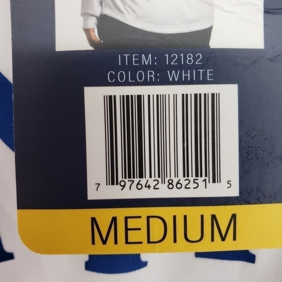 NWT State of Mine Minnesota women US Medium white blue long sleeve top polyester - Picture 7 of 11